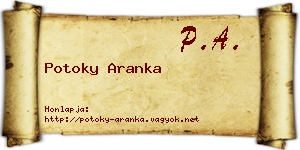 Potoky Aranka névjegykártya